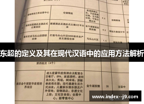 东超的定义及其在现代汉语中的应用方法解析