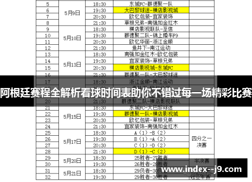 阿根廷赛程全解析看球时间表助你不错过每一场精彩比赛