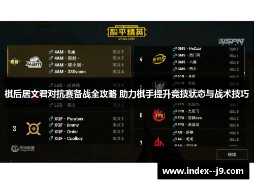 棋后居文君对抗赛备战全攻略 助力棋手提升竞技状态与战术技巧 棋后居文君对抗赛备战全攻略 助力棋手提升竞技状态与战术技巧